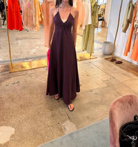 forte forte Nocturne Silk Slip Maxi Dress in red - women's dress