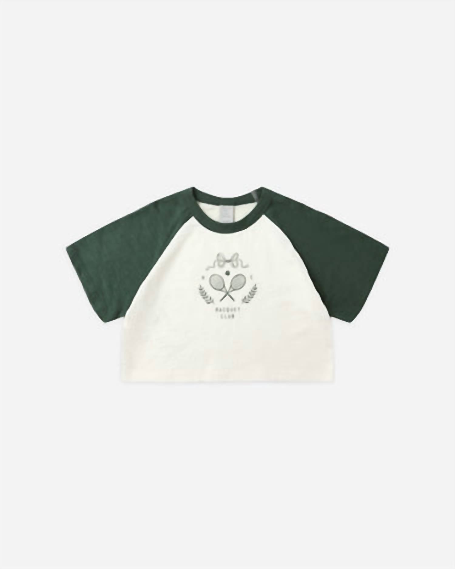 Rylee + Cru Kid's Raglan Crop Tee And Track Short Set in racquet club - item - alternate view