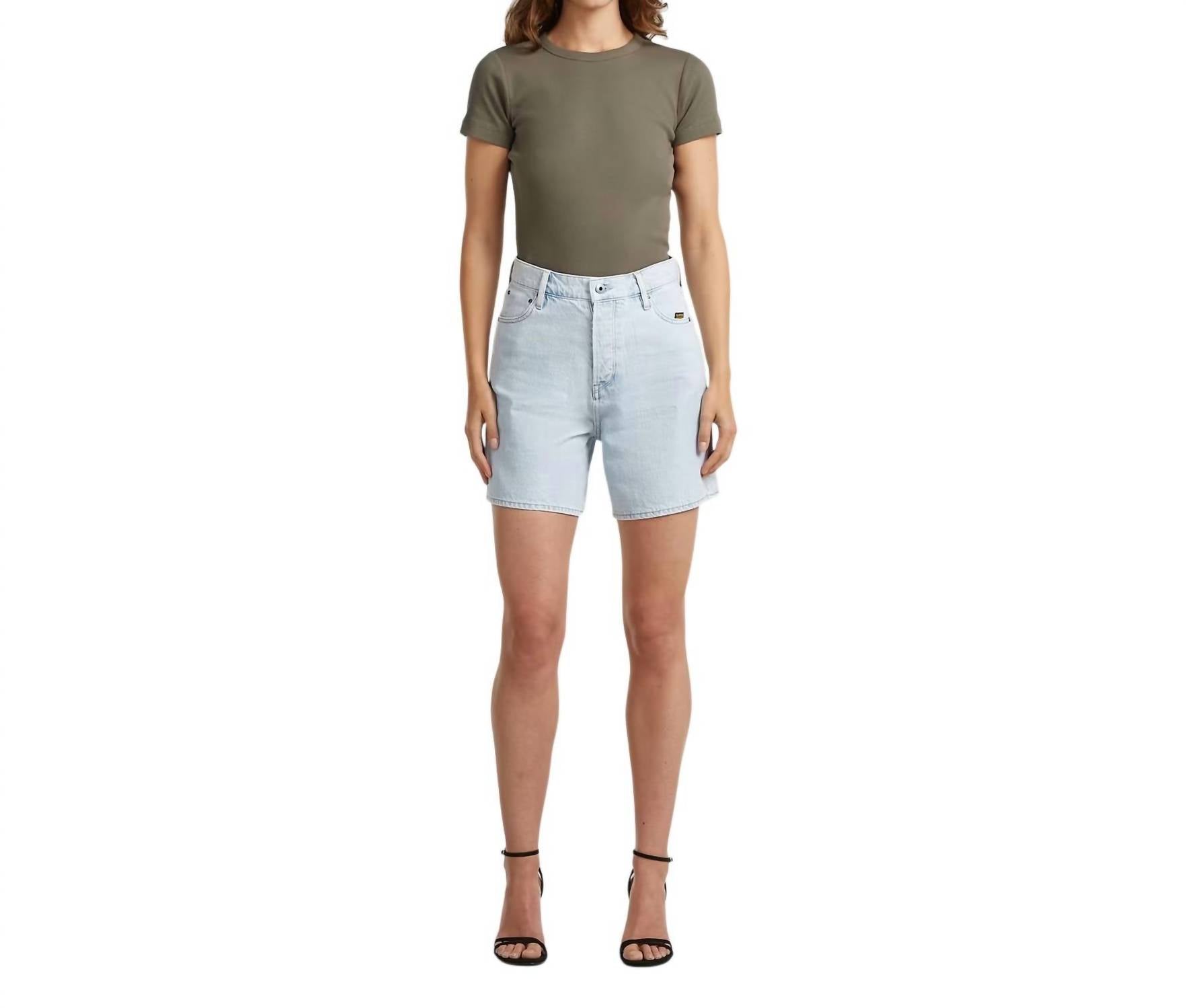 G-Star Jett High Waist Denim Shorts in light blue - women's shorts - alternate view