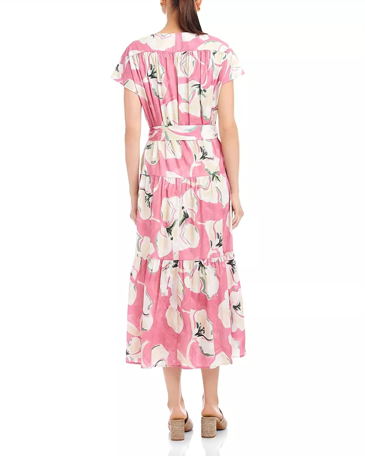 Fifteen Twenty - Kristine Tiered Front Slit Midi Dress