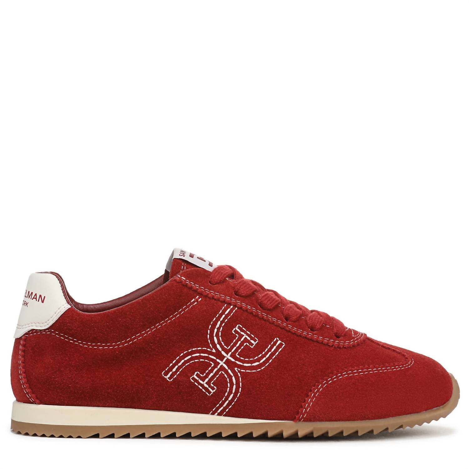 Sam Edelman Women's Isella Suede Lace-up Sneaker in red - women's sneaker