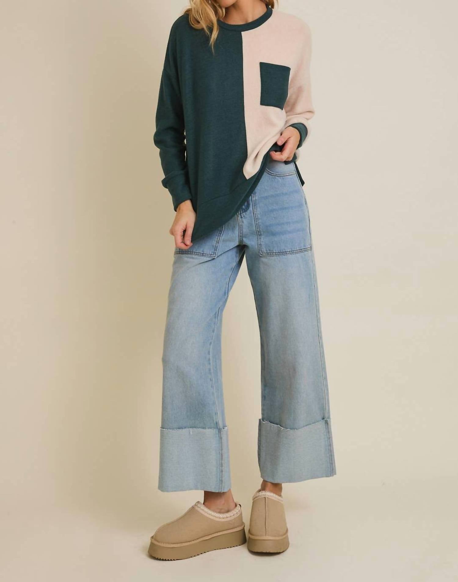 Gilli - Brushed Color Block Top