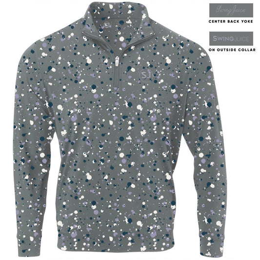 Swingjuice - Men's Golf Splatter Quarter Zip Sweatshirt