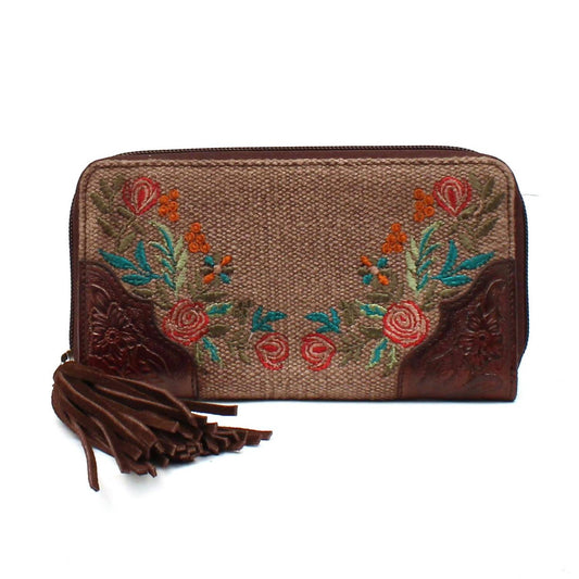 M.A.B.E. - Women's Audrey Embroidered Clutch Wallet