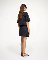 BY MALENE BIRGER Hania Cropped Top in black - women's shirt - detail view
