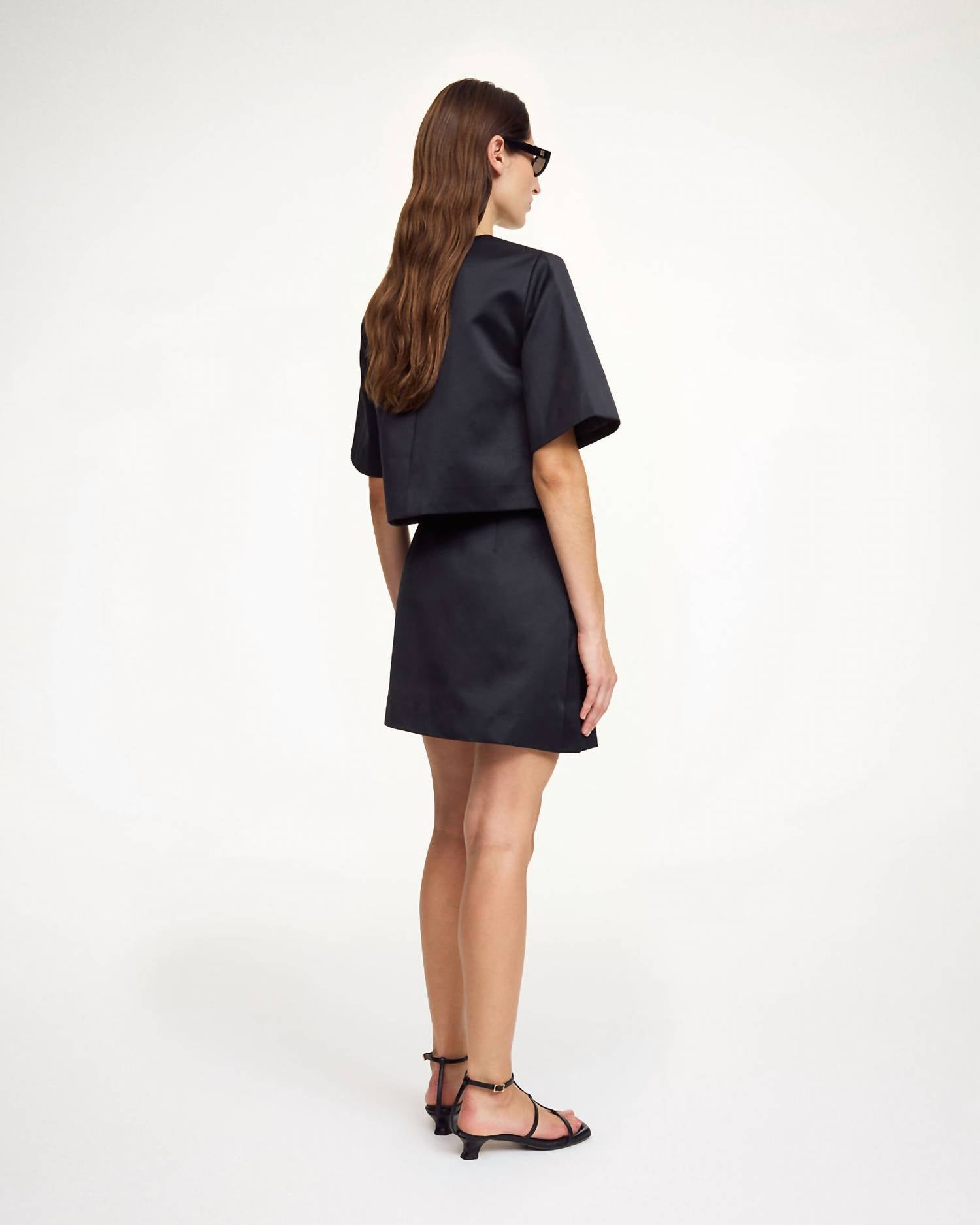 BY MALENE BIRGER Hania Cropped Top in black - women's shirt - detail view