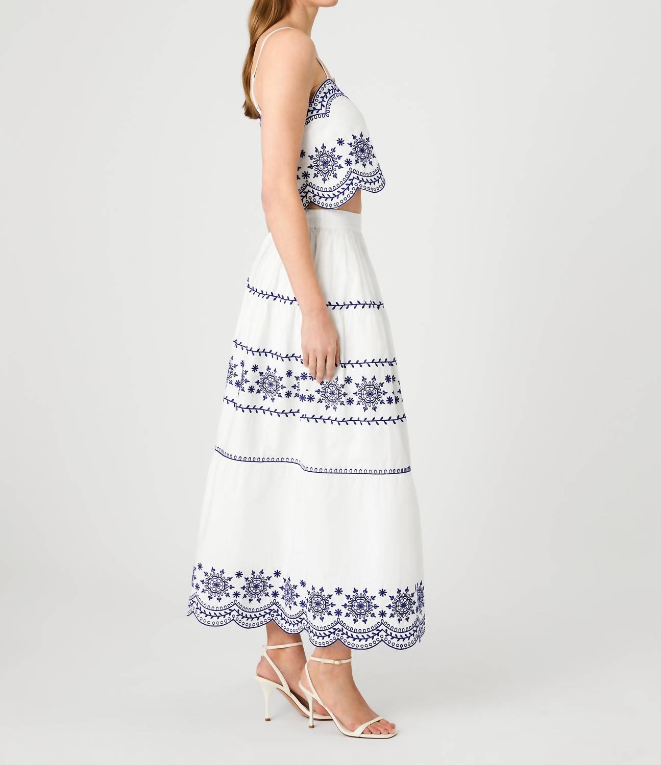 French Connection - Alissa Embroidered Midi Skirt