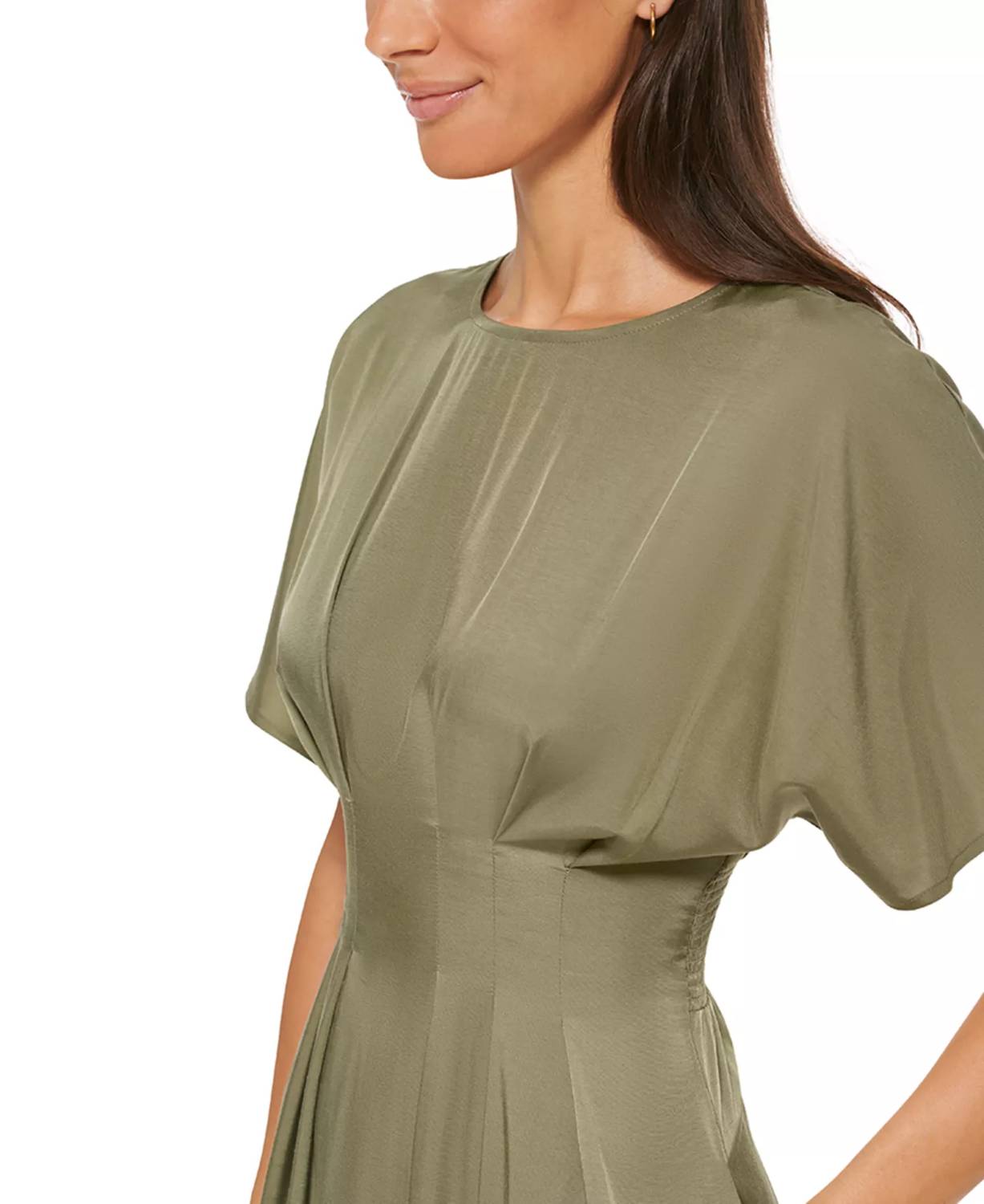 Kensie - Satin Blouson Midi Dress