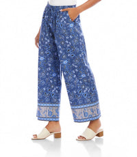 Karen Kane - Drawstring Border Print Cropped Pants