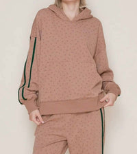 White Birch Teagan Blossom Hoodie Sweatshirt in toffee - women's top