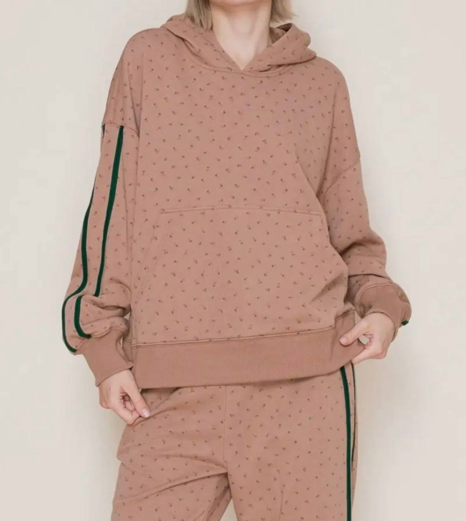 White Birch Teagan Blossom Hoodie Sweatshirt in toffee - women's top