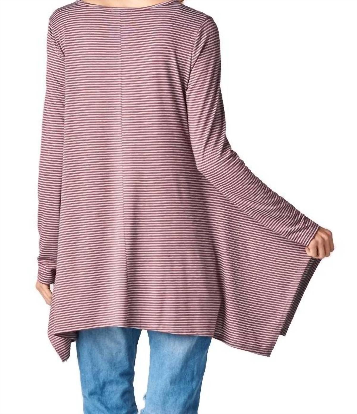 Oddi - Pinstriped Swing Tunic - PLUS
