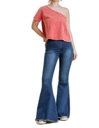 Umgee - Vintage Washed One Shoulder Top