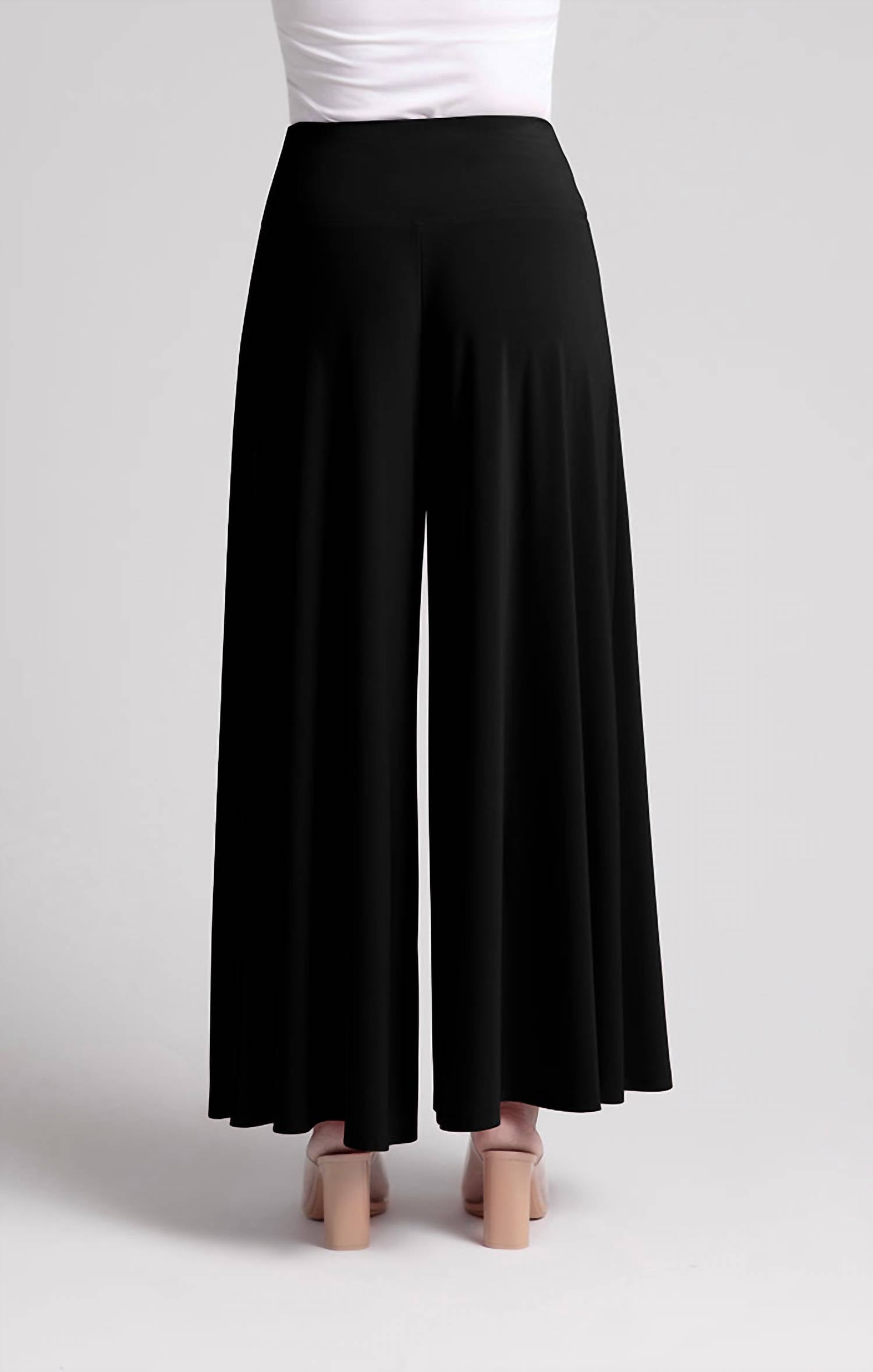 Sympli Women's Palazzo Pant in black - women's pants - detail view