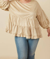 Hayden La - Suede Peplum Blouse