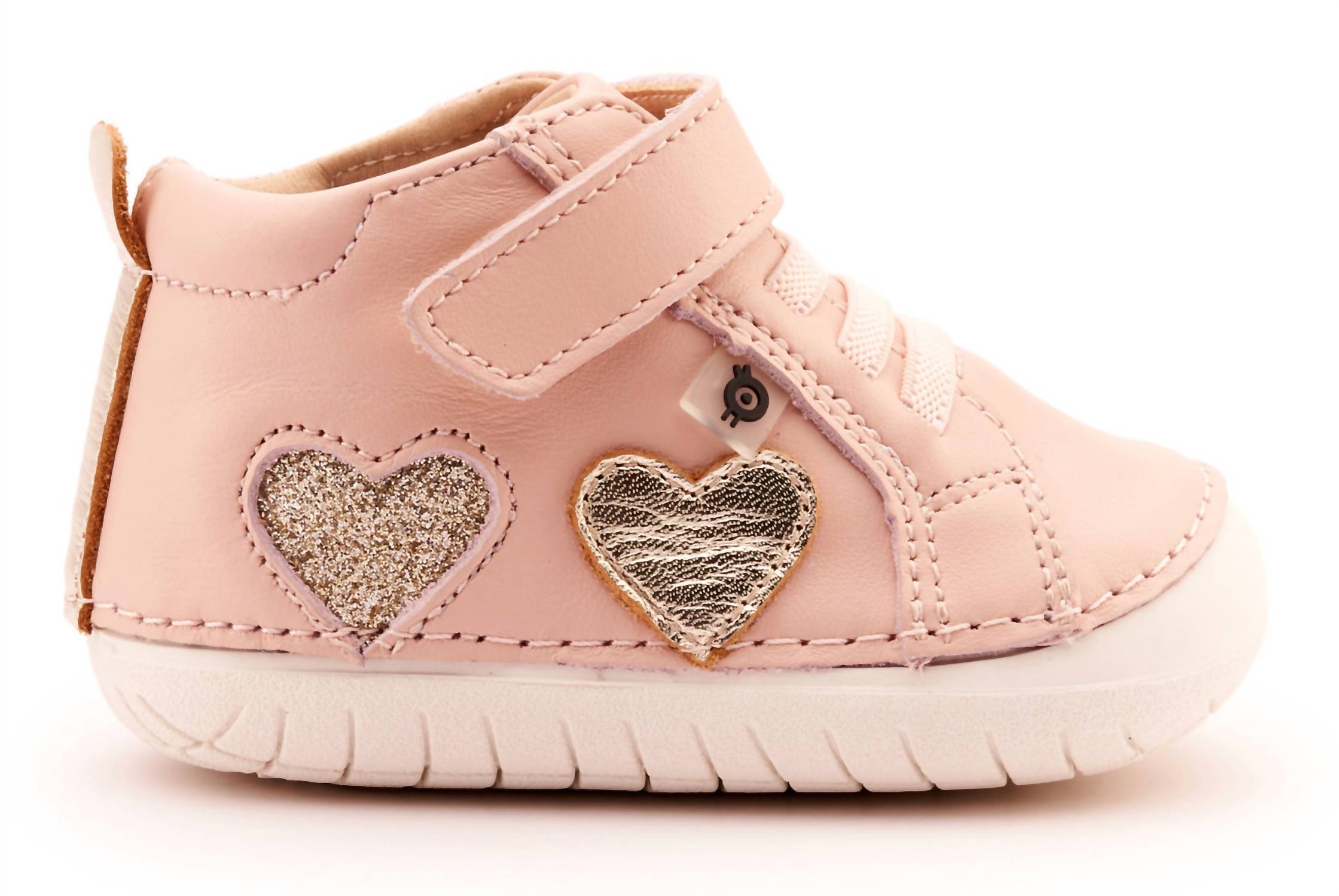 OLDSOLES Girl's 4097 Harper Pave Casual Shoes in powder pink gold glam gold 1 - kids' sneaker - detail view