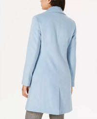 CALVIN KLEIN Single-breasted Wool Blend Coat in blue - women's jacket - alternate view
