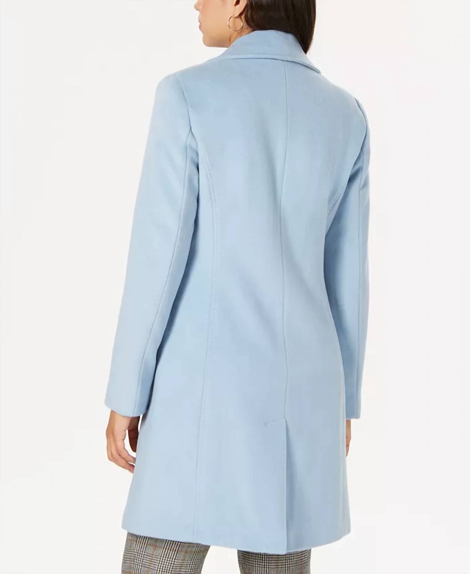 CALVIN KLEIN Single-breasted Wool Blend Coat in blue - women's jacket - alternate view