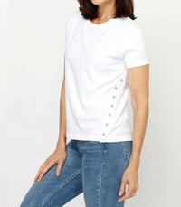 Elliott Lauren - Upper Deck Asymmetrical Button Detail Tee