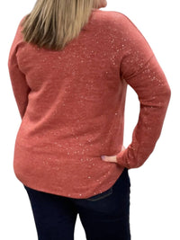 Honeyme - Criss Cross Front Sparkly Sweater