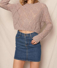 En Creme - Long Sleeve Knit Sweater Top