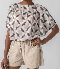 Lilla P - Short Sleeve Tie Waist Top