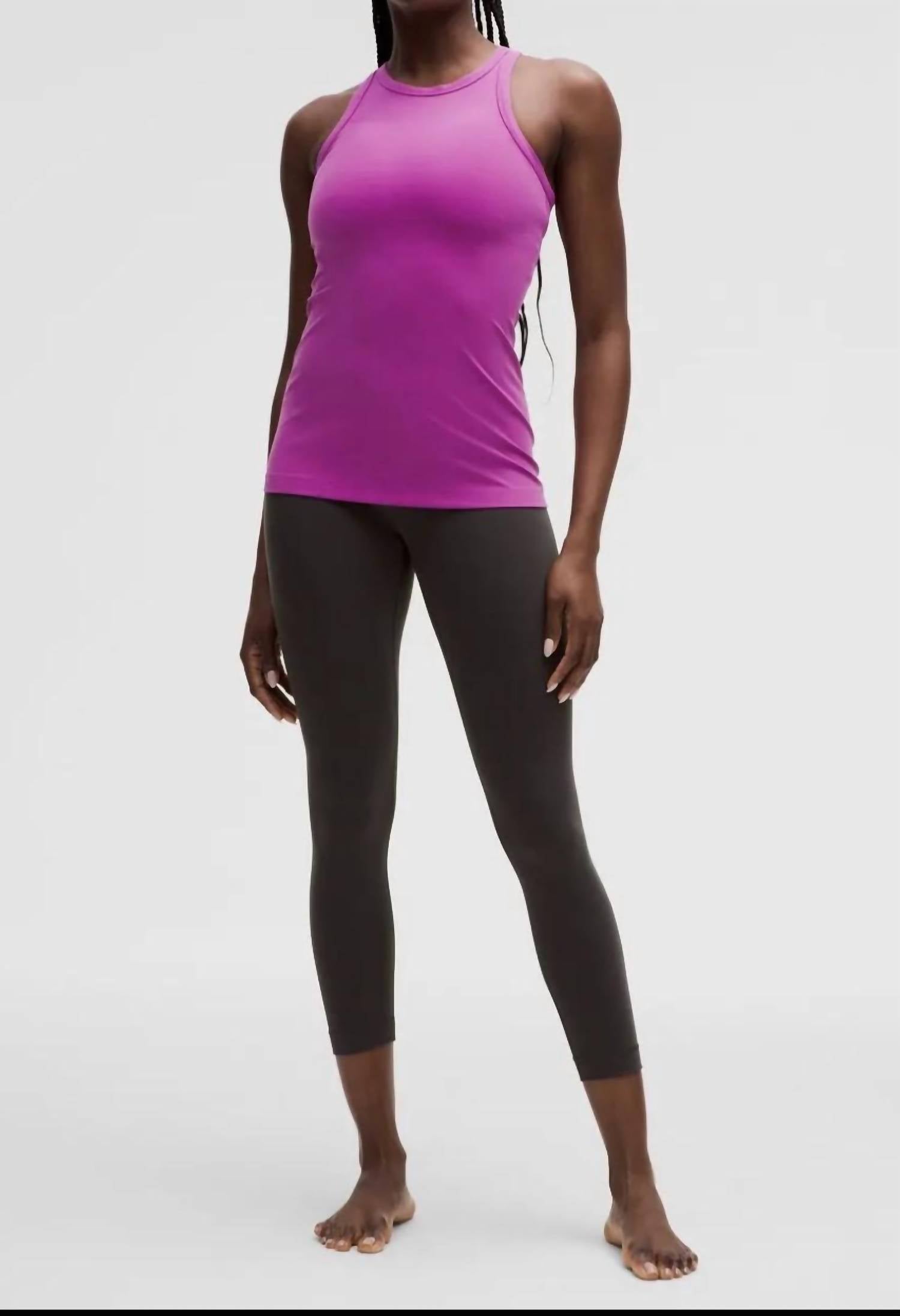 lululemon Align Hip-Length Racerback Tank in magenta - women's tank top - detail view
