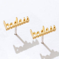 Larissa Loden - Women's Badass Script Studs Earring