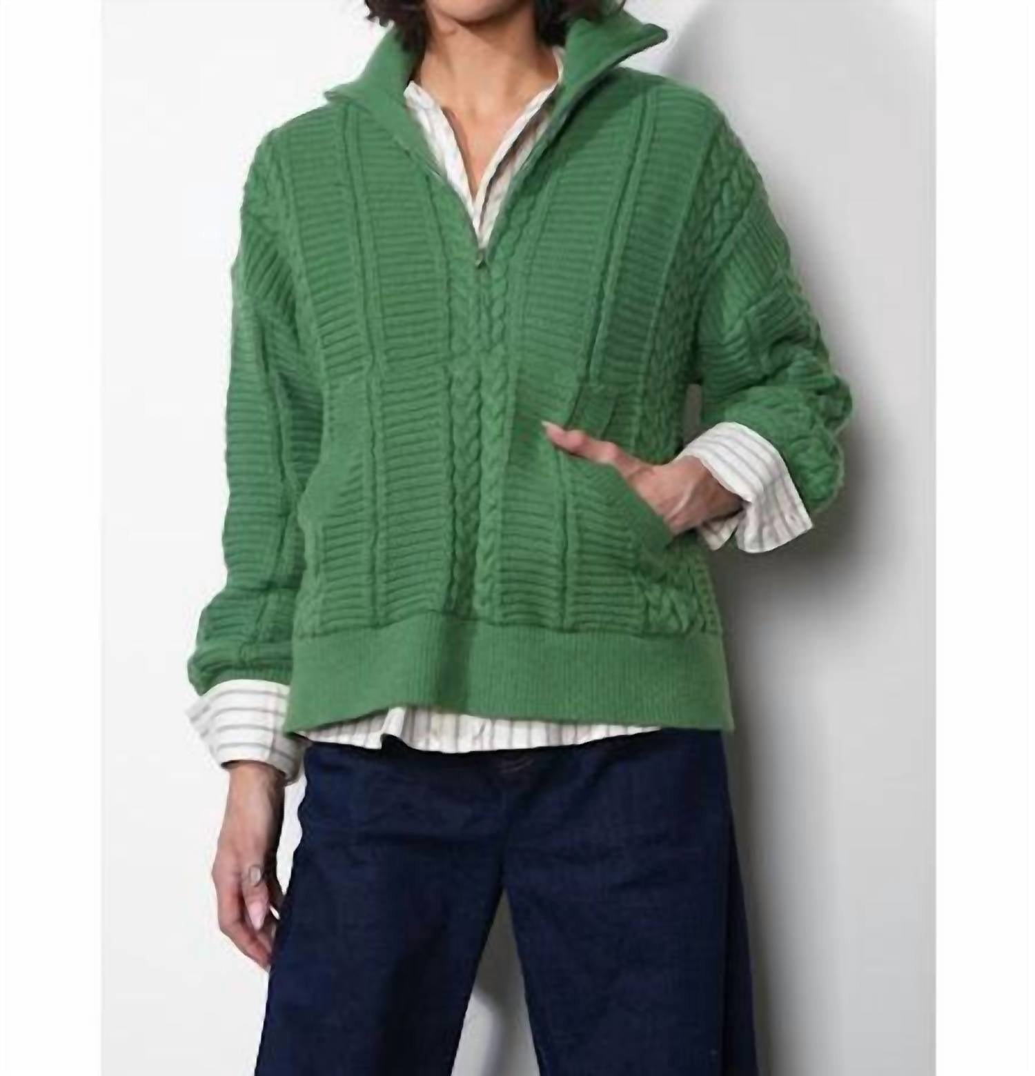Greylin - Mila Half Zip Cable Knit Sweater