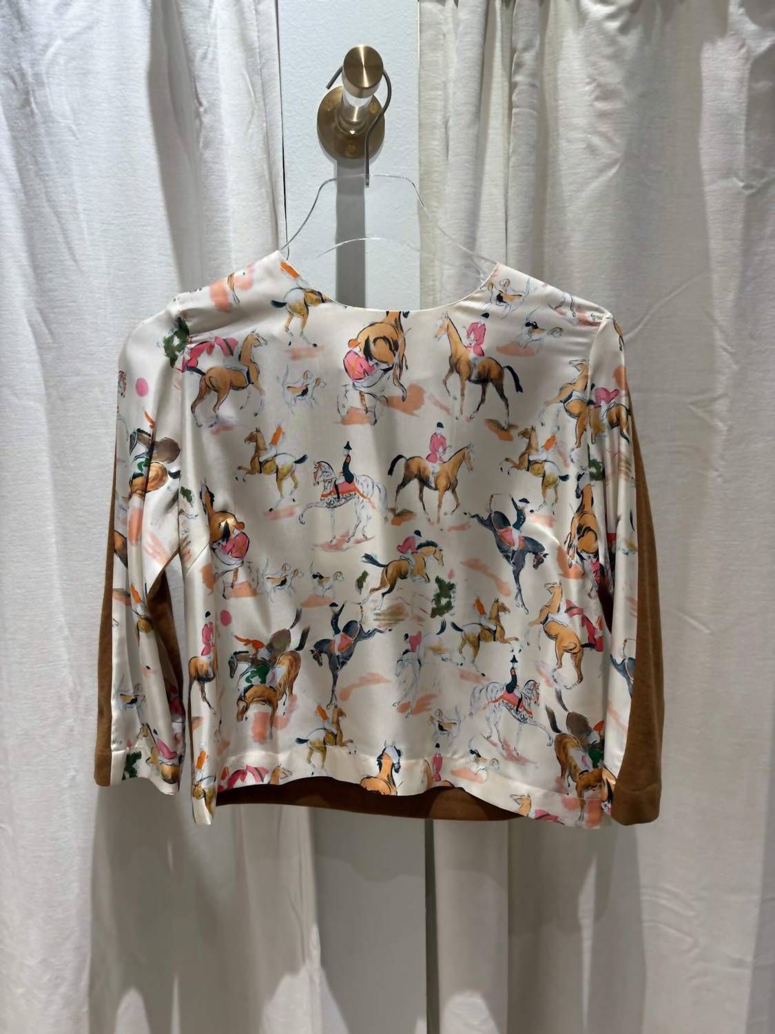 LA PRESTIC OUISTON Women's Kelly Blouse in mix cavallo ecru - women's blouse