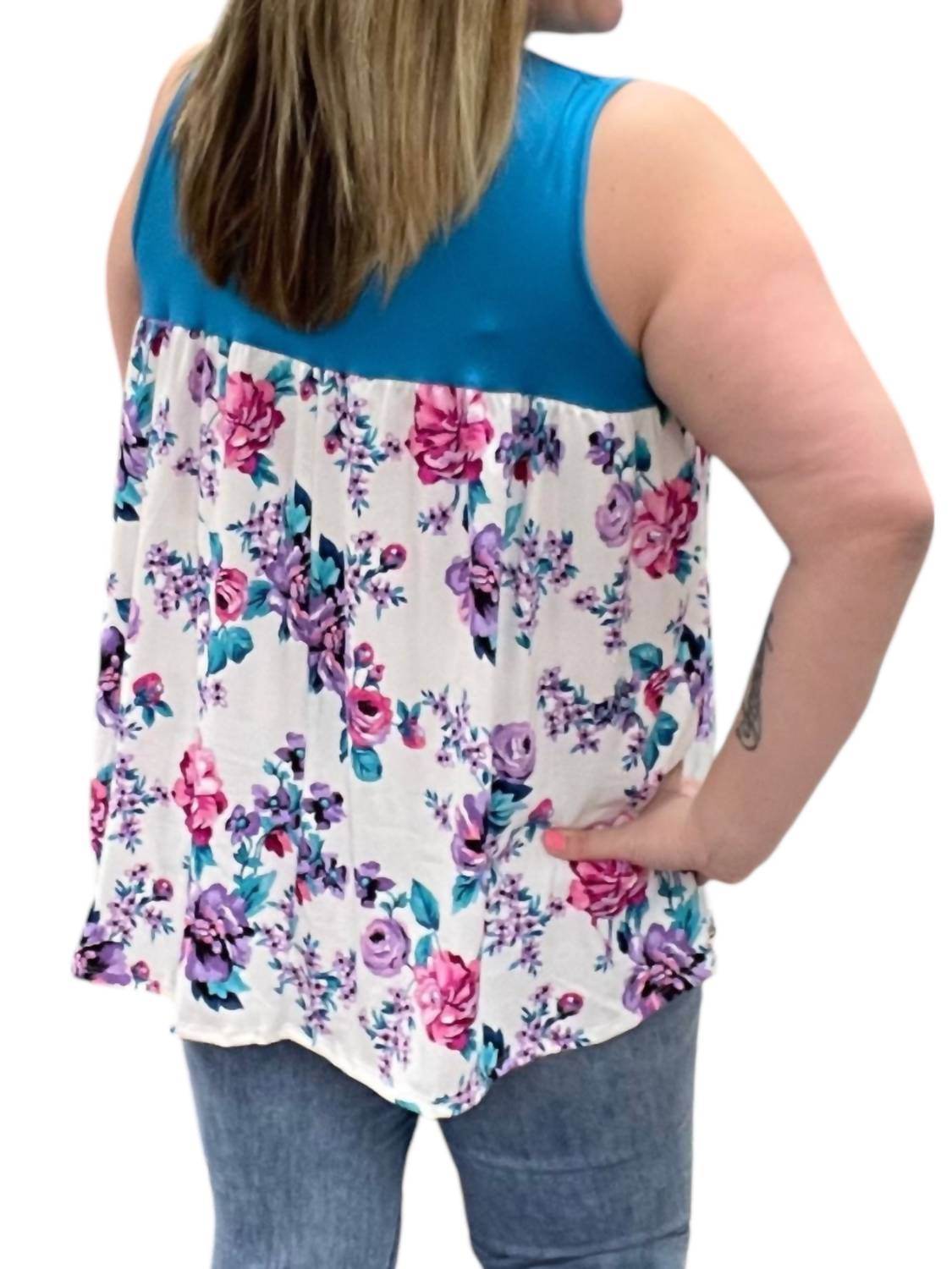 White Birch - Floral Swing Tank Top