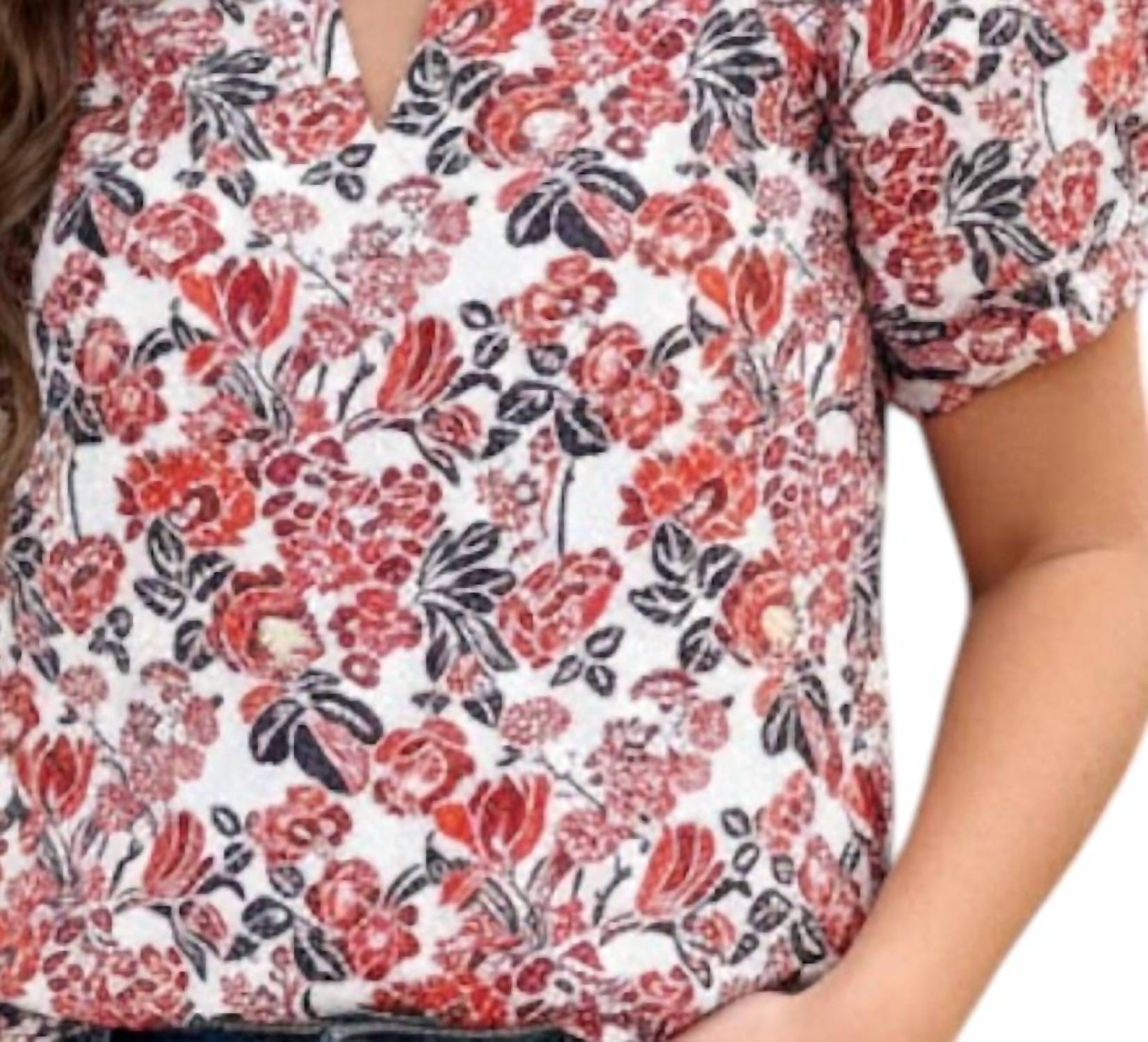 Voy - Diana Floral Jacquard Blouse