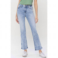 VERVET BY FLYING MONKEY High Rise Boot Cut Jeans in fashionably blue - women's jeans - view 4