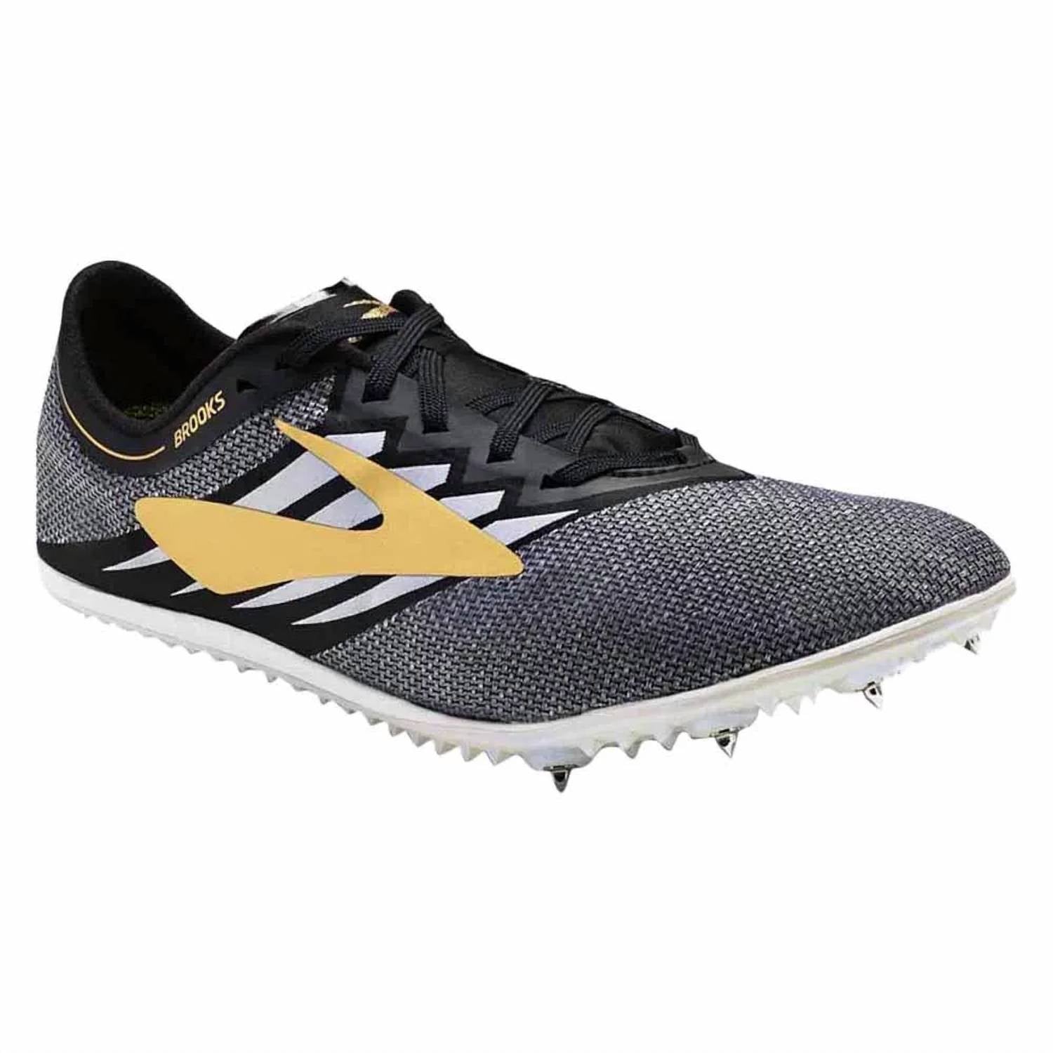 BROOKS Unisex Elmn8 V4 Athletic Shoes in black and gold - women's shoe - detail view