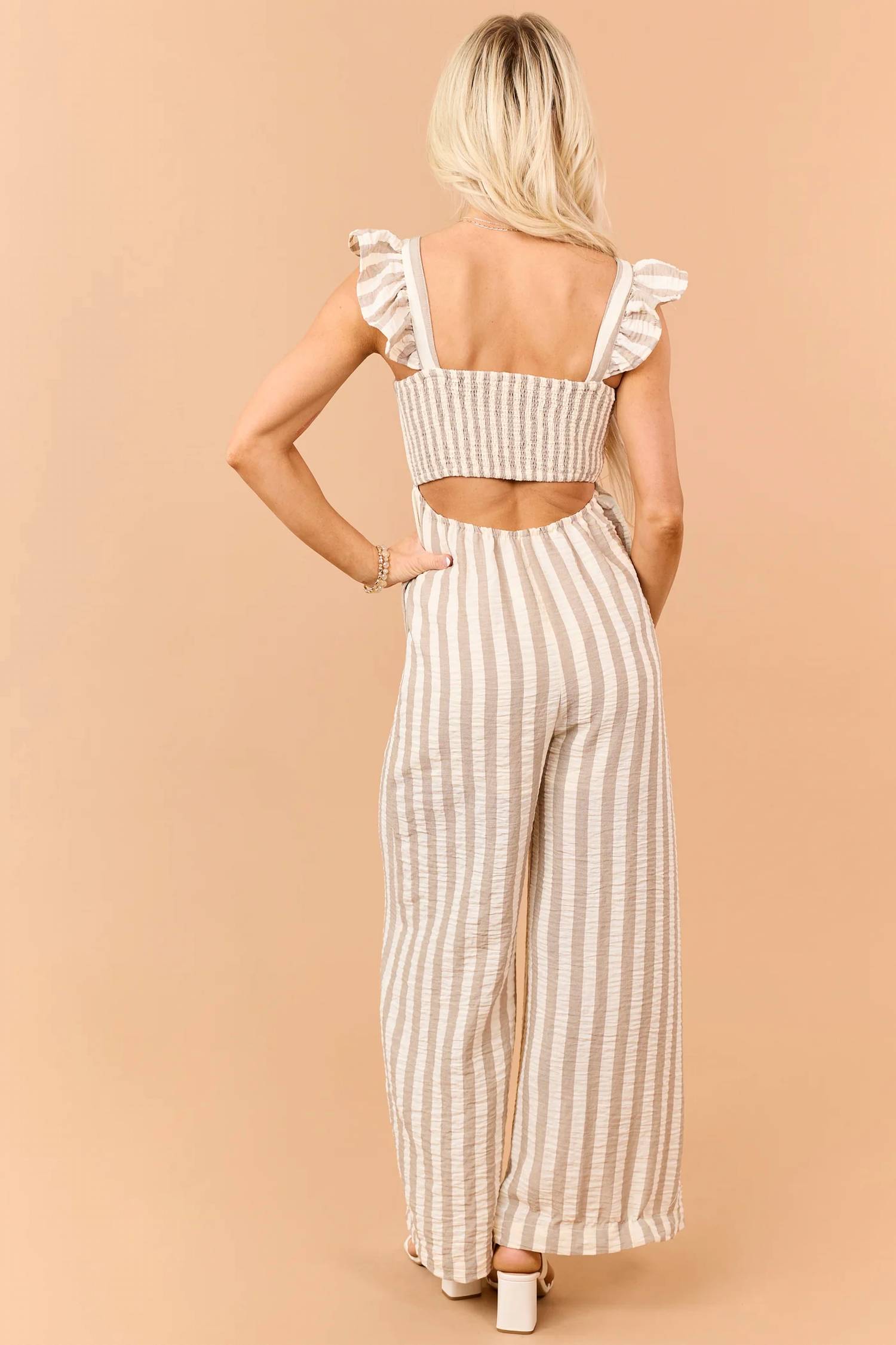 Doe And Rae - Berkley Striped Wide Leg Jumpsuit
