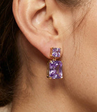 Marlyn Schiff - Women's Princess Cut Drop Earrings