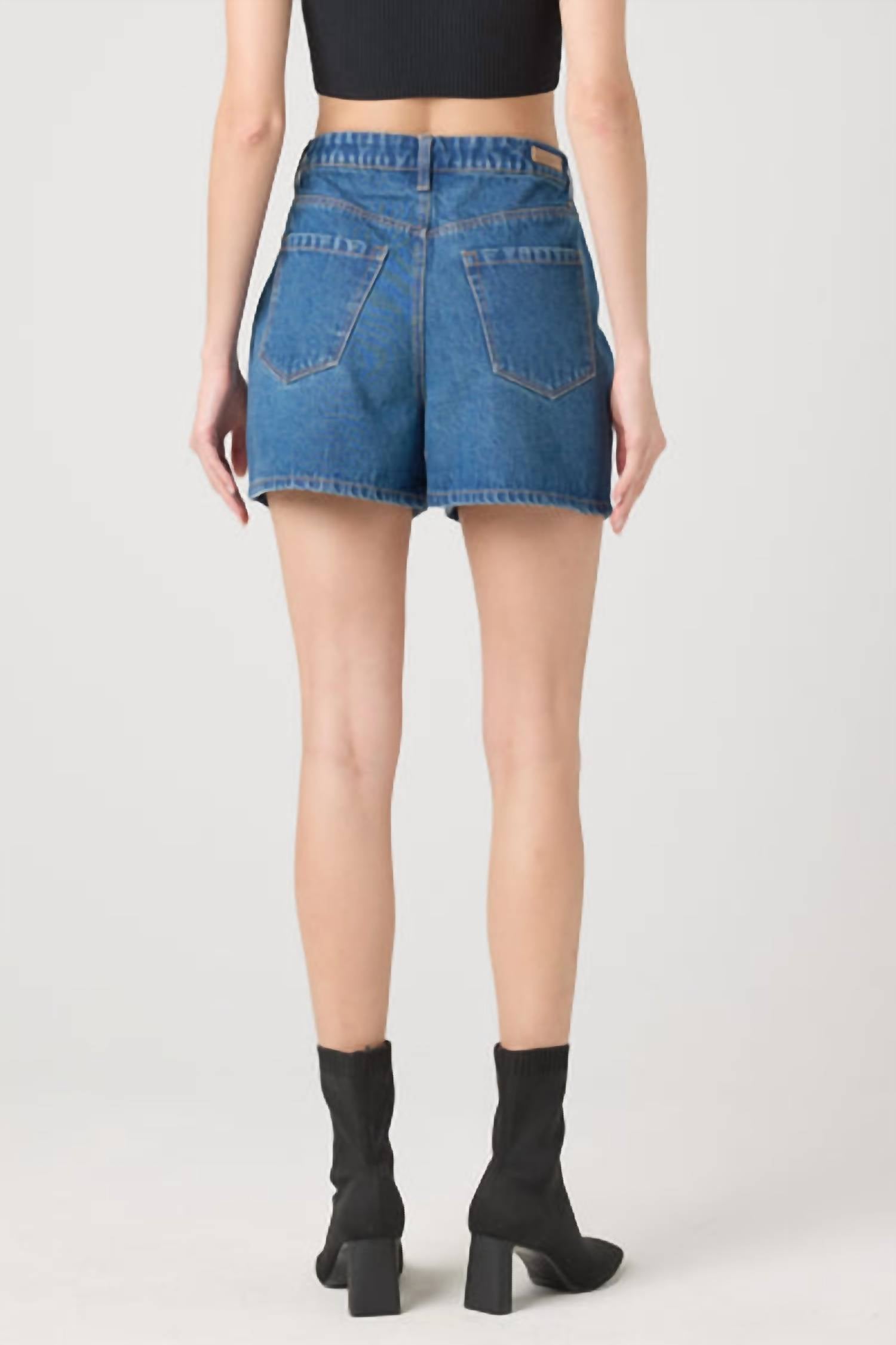 BLANKNYC Reeve High Rise Studded Short in silver dreams - women's shorts - alternate view