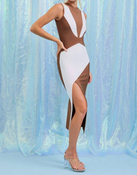 Rivir - Arie Bandage Colorblock Midi Dress