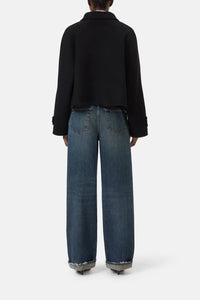 CLOSED Cropped Trench Coat in black - women's jacket - view 4