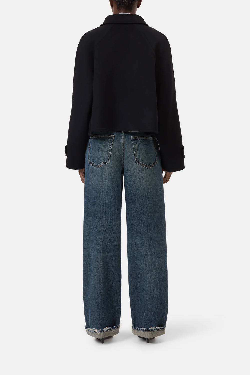 CLOSED Cropped Trench Coat in black - women's jacket - view 4