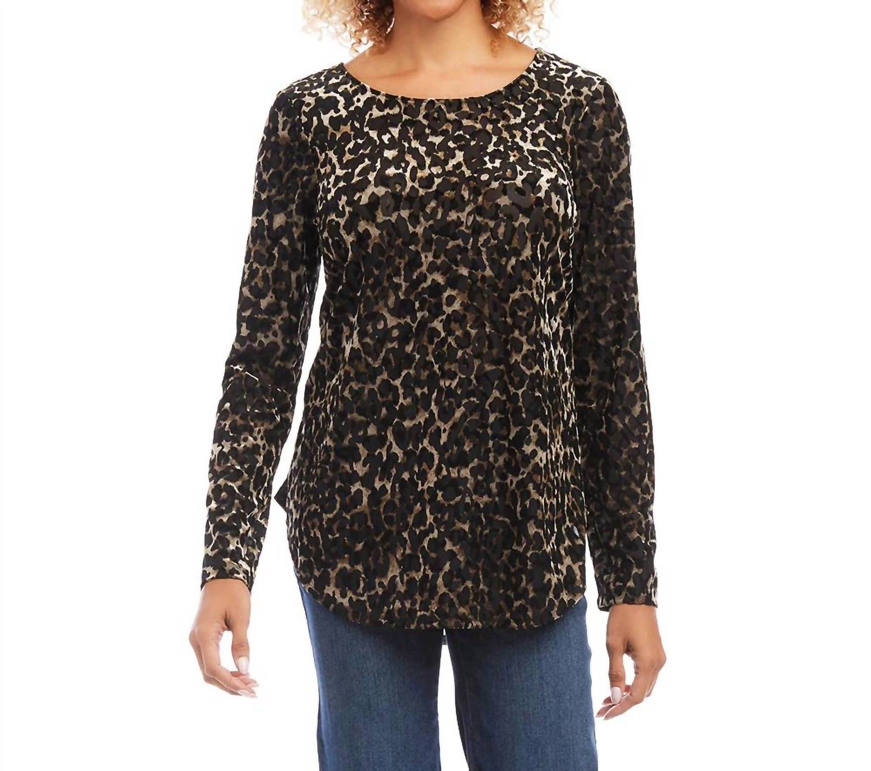 Karen Kane - Beverley Velvet Burnout Shirttail Top