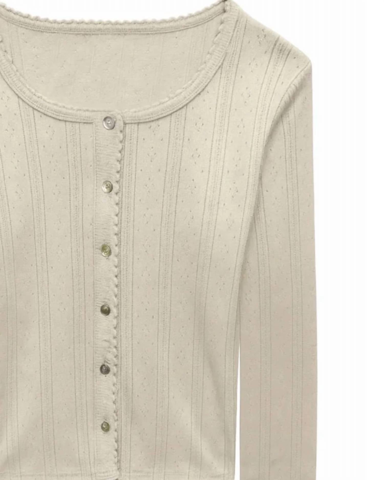 Katie J Nyc - Girls Marina Button Down Pointelle Top