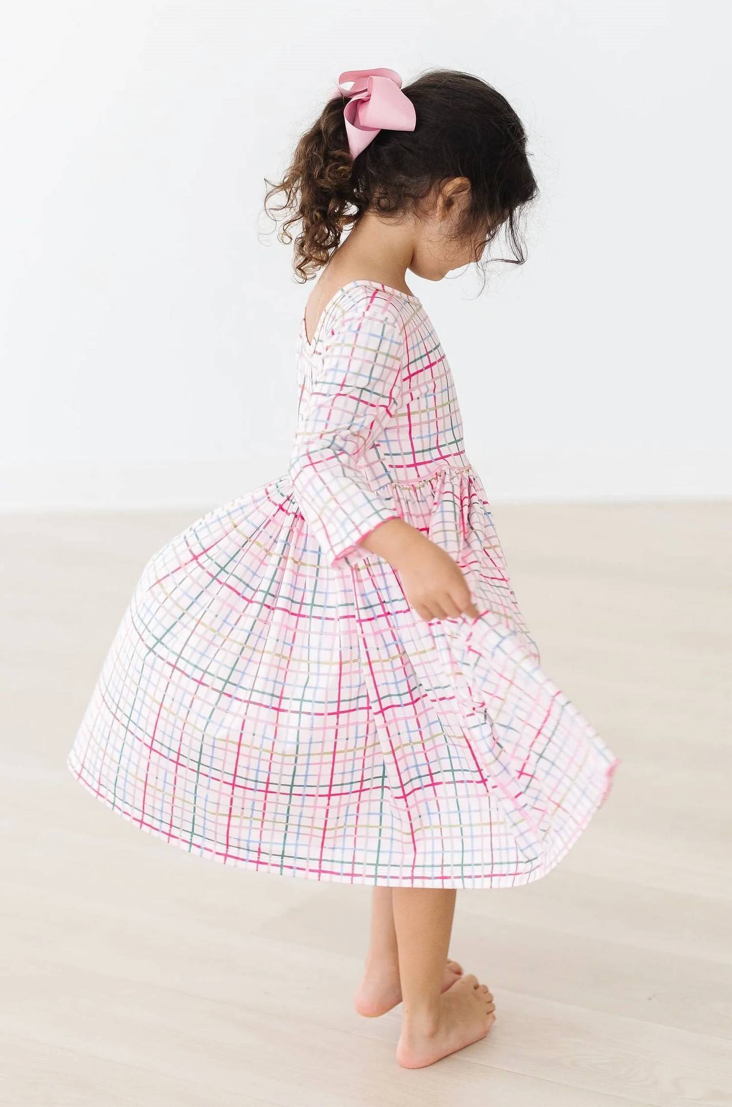 Mila & Rose - Three Quarter Sleeve Pocket Twirl Swirl Dress
