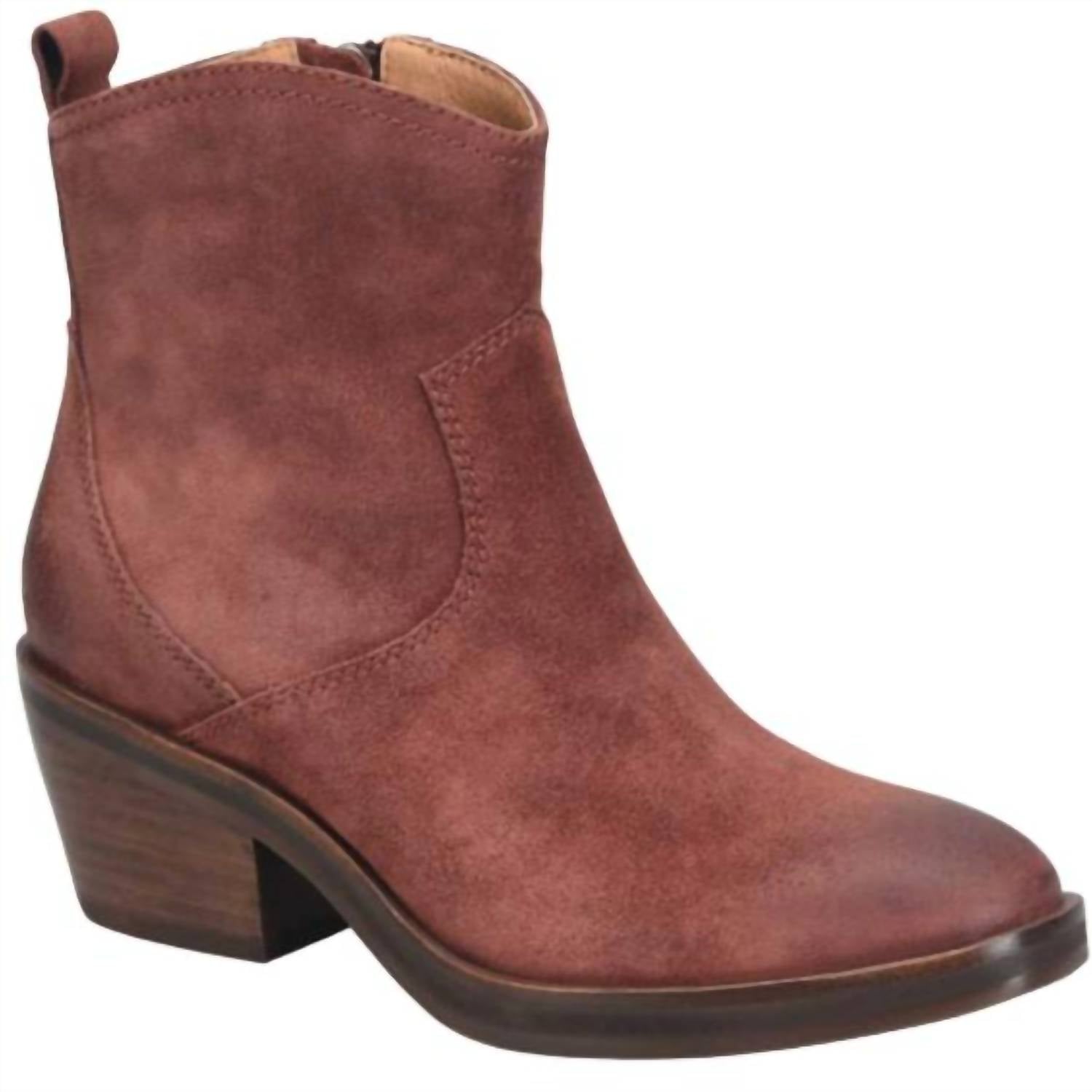 Sofft Women's Shaelynn Western Bootie in porto red - women's shoe