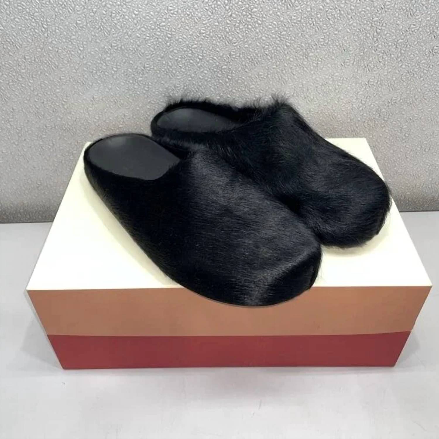 Marni - Men's Long Hair Calfskin Fussbett Sabot Shoes