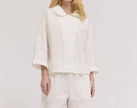 Grade & Gather - Ruffle Detail Collared Blouse