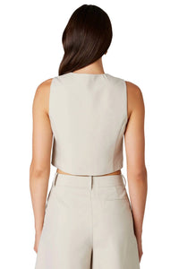 NIA Elizabeth Cropped Vest in shell - women's jacket - detail view