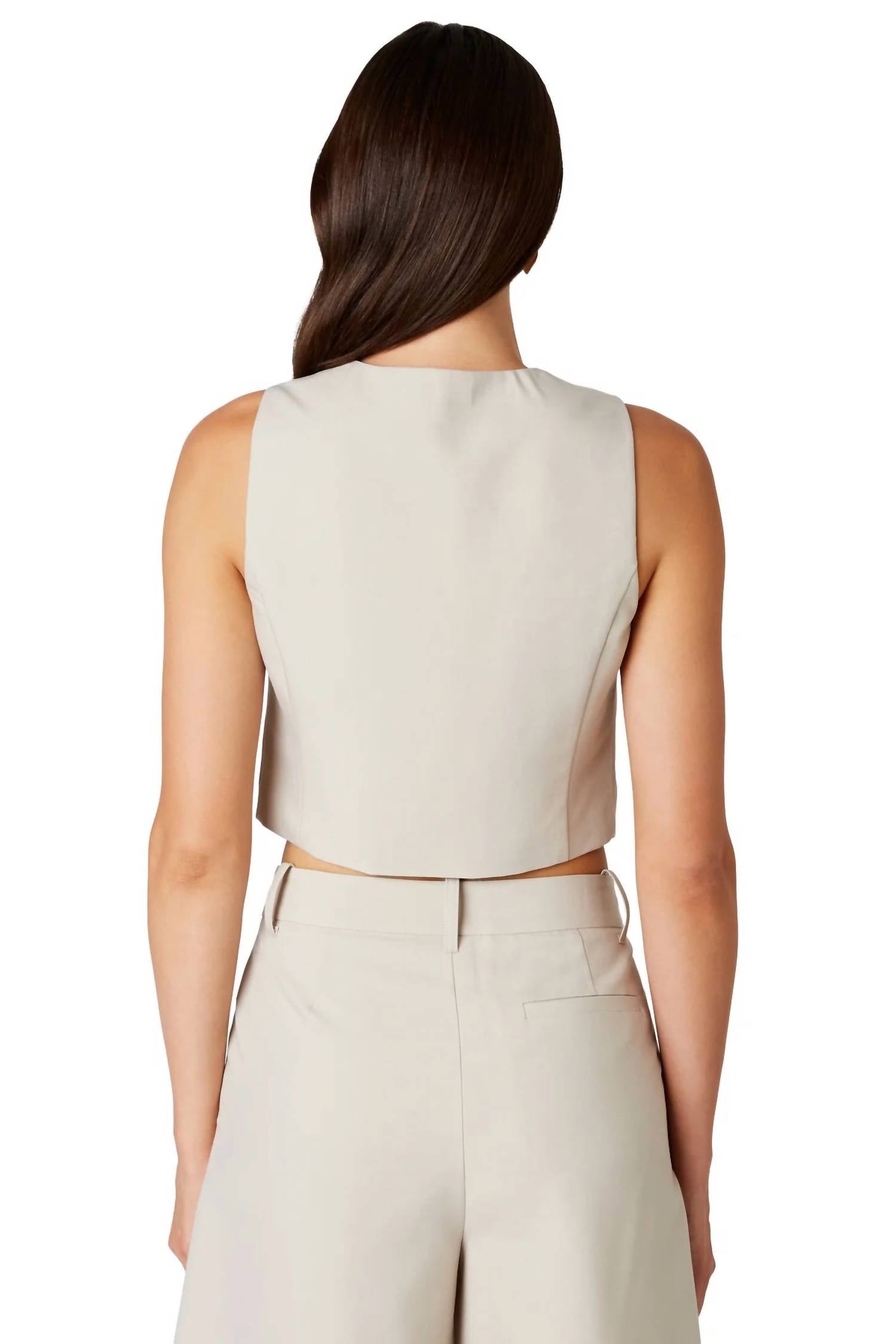 NIA Elizabeth Cropped Vest in shell - women's jacket - detail view