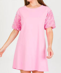 Fantastic Fawn - Sequin Sleeve Shirt Dress