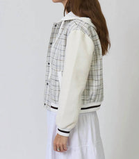Central Park West Logan Tweed Bomber in white - women's jacket - alternate view